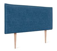 DHOME Cabecero de Lino Natural Liso con Ribete Cabezal Tapizado Cama Dormitorio Moderno Top Trending (Azul Marino, 105x105cm con Patas (Camas 80/90/105))