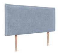 DHOME Cabecero de Lino Natural Liso con Ribete Cabezal Tapizado Cama Dormitorio Moderno Top Trending (Azul, 105x105cm con Patas (Camas 80/90/105))