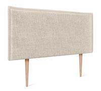 DHOME Cabecero de Lino Natural Liso con Ribete Cabezal Tapizado Cama Dormitorio Moderno Top Trending (Lino Natural, 110x105cm con Patas (Camas 80/90/105))