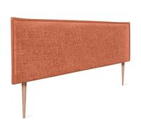 DHOME Cabecero de Lino Natural Liso con Ribete Cabezal Tapizado Cama Dormitorio Moderno Top Trending (Naranja, 145x105cm con Patas (Camas 120/135/140))