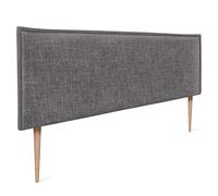 DHOME Cabecero de Lino Natural Liso con Ribete Cabezal Tapizado Cama Dormitorio Moderno Top Trending (Gris Oscuro, 135x105cm con Patas (Camas 120/135/140))