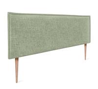 DHOME Cabecero de Lino Natural Liso con Ribete Cabezal Tapizado Cama Dormitorio Moderno Top Trending (Verde, 150x105cm con Patas (Camas 150/160))