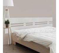 DHOME Cabecero de Madera reciclada DM Horizontal Ancho con Patas Cama Palets Herrajes incluidos (220cm Dual Horizontal Ancho, Blanco)