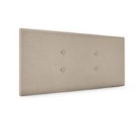 DHOME Cabecero de Polipiel o Tela Acualine con 2 Hileras de Botones Colores Cabezal Tapizado Cama Lujo (Beige Tela)