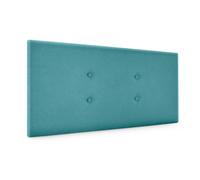 DHOME Cabecero de Polipiel o Tela Acualine con 2 Hileras de Botones Colores Cabezal Tapizado Cama Lujo (Turquesa Tela)