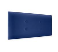 DHOME Cabecero de Polipiel o Tela Acualine con 2 Hileras de Botones Colores Cabezal Tapizado Cama Lujo (Azul Polipiel)