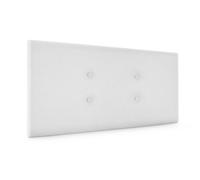 DHOME Cabecero de Polipiel o Tela Acualine con 2 Hileras de Botones Colores Cabezal Tapizado Cama Lujo (Blanco Tela)
