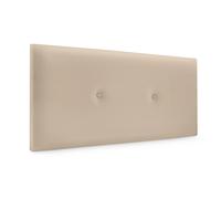 DHOME Cabecero de Polipiel o Tela Acualine Liso con Botones Tapizado Colores Cabezal Lujo Cama Dormitorio Moderno Acolchado (Beige Polipiel)
