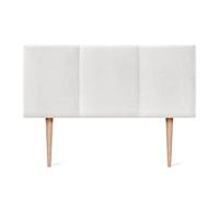 DHOME Cabecero de Terciopelo Alta Gama Diseño Modular Liso con Patas de Madera Moderno Cabezal Tapizado Cama Lujo Dormitorio Acolchado (Terciopelo Blanco Visón, 110x105cm (105))