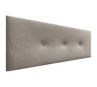 DHOME Cabecero de Terciopelo Liso con Botones Alta Gama Moderno Cabezal Tapizado Cama Lujo Dormitorio Acolchado (Marrón, 135cm)