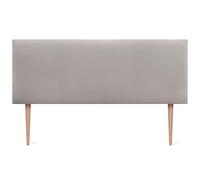 DHOME Cabecero de Terciopelo Liso con Patas Alta Gama Moderno Cabezal Tapizado Cama Lujo Dormitorio Acolchado (Beige, 135cm)