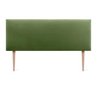DHOME Cabecero de Terciopelo Liso con Patas Alta Gama Moderno Cabezal Tapizado Cama Lujo Dormitorio Acolchado (Verde Selva, 145cm)