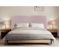 DHOME Cabecero Suelo Curvo Tapizado de Pana, Esquinas Redondeadas, Cabezal Tapizado Cama Dormitorio Moderno Top Trending (Rosa Palo, 160cm Dual)