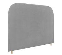 DHOME Cabecero Suelo Curvo Tapizado de Pana, Esquinas Redondeadas, Cabezal Tapizado Cama Dormitorio Moderno Top Trending (Gris, 150cm)