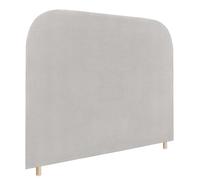 DHOME Cabecero Suelo Curvo Tapizado de Pana, Esquinas Redondeadas, Cabezal Tapizado Cama Dormitorio Moderno Top Trending (Blanco Hueso, 150cm)
