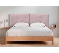 DHOME Cabecero Tapizado de Pana Premium con Ribete para Pared Acústicos Absorbentes Cabezal Cama Dormitorio Moderno Top Trending (Rosa Palo, 4cm Gr., 50cm Al., 210cm Dual)
