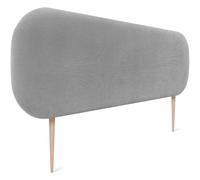 DHOME Cabecero Tapizado Liso Curvo Pana Premium 50cm Altura con Patas para Pared Acústicos Cabeceros Absorbentes Cabezal Cama Dormitorio (Gris, 140cm)