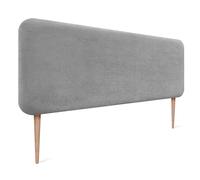 DHOME Cabecero Tapizado Liso Redondeado Pana Premium con Patas para Pared Acústicos Cabeceros Absorbentes Cabezal Cama Dormitorio (Gris, 140cm)