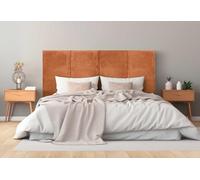 DHOME Cabecero Tapizado Pana Premium Antimanchas Diseño Modular Vertical Autoadhesivo Cabezal Cama Dormitorio Acolchado (Naranja, 110cm, Altura 135cm, x3)