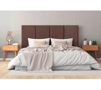 DHOME Cabecero Tapizado Polipiel Premium Antimanchas Diseño Modular Vertical Autoadhesivo Cabezal Cama Dormitorio Acolchado (Chocolate, 90cm, Altura 80cm, x2)