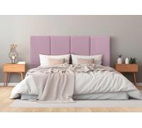 DHOME Cabecero Tapizado Polipiel Premium Antimanchas Diseño Modular Vertical Autoadhesivo Cabezal Cama Dormitorio Acolchado (Rosa, 95cm, Altura 135cm, x2)
