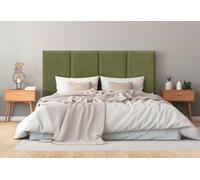 DHOME Cabecero Tapizado Tela Aqualine Premium Antimanchas Diseño Modular Vertical Autoadhesivo Cabezal Cama Dormitorio Acolchado (Verde, 180cm, Altura 80 cm, x4)