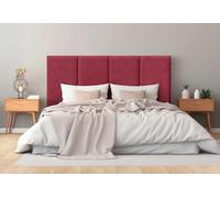 DHOME Cabecero Tapizado Tela Aqualine Premium Antimanchas Diseño Modular Vertical Autoadhesivo Cabezal Cama Dormitorio Acolchado (Rojo, 90cm, Altura 135 cm, x2)