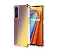 Dhongf Tapa Trasera Adecuado para Realme 7 Funda Silicona Antigolpes Suave Case Carcasa para Realme 7 Oro Negro