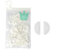 Dhoptical (100 pares) Almohadillas nasales en forma de D para bolsa de aire, parte de silicona de alta viscosidad para gafas, acolchado, tienda de gafas y hospital ocular (blanco, 100 pares)