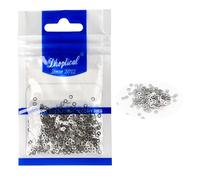 Dhoptical (1000 unidades) Junta de gafas de metal de 1,2/1,4 mm para tienda y fabricación de gafas (1000 piezas) 2,5 mm x 1,2 mm x 0,3 mm