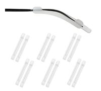 Dhoptical Almohadillas blancas para gafas, 6 pares de almohadillas de silicona suave para las orejas, almohadillas antideslizantes para gafas, gancho para la oreja, cómodo deporte