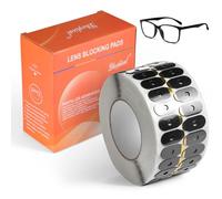 Dhoptical - Almohadillas de bloqueo de lentes, 1000 unidades/rollo, color negro para lentes de PC y lentes ultra resistentes al agua, accesorios de lentes (1.3 x 0.67 pulgadas)
