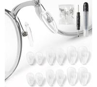 Dhoptical Almohadillas de nariz para gafas, 6 pares de almohadillas de nariz de silicona suave mejoradas, 12. 14, 16 mm cada una con 2 pares y destornilladores funcionales 2 en 1