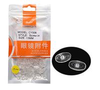 Dhoptical CY005 - Juego de 25 pares de almohadillas para la nariz, accesorios de pieza de anteojos de empuje y rosca, material suave CY005 (rosca, 13 mm)