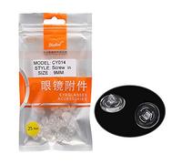 Dhoptical Cy014 - Juego de 25 pares de almohadillas circulares para la nariz con tornillo a presión en material suave (9 mm)