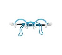 Dhoptical Marco de prueba profesional de 50 mm ~ 72 mm, medio marco de aleación de aluminio que puede llevar 4 lentes, con medición de distancia cercana a los ojos, piernas ajustables, tienda de gafas