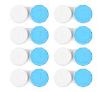 Dhoptical Paquete de 8 fundas azules para lentes de contacto, kit portátil para lentes de contacto, perfecto para viajes y uso diario