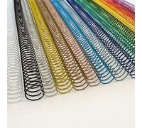 DHP - Espiral Metal Paso 5:1, 10 mm, A4, MiniPACK Surtido Caja 25, Colores Estándar y Especiales, 60 hojas