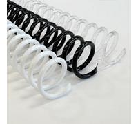 DHP - Espiral Plástico 5:1, 20 mm, A4, MiniPACK Surtido Caja 20, Transparente, Blanco y Negro