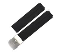 DHPLYO Compatible con Correa de Reloj de Caucho de Silicona Compatible con Correa de Reloj Impermeable Tissot 1853 Tengzhi T-Touch T013 T047T081T33 Pulsera de 20 mm 21 mm(Black-Silver Buckle,21mm)