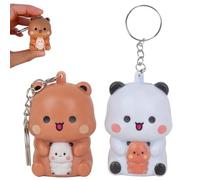 Dhqkqg 2 Piezas Llaveros Bubu Dudu, llaveros de Anime Bubu y Dudu, Llavero de Panda, Llaveros Lindos de Dibujos Animados, Regalos del día de San Valentín, Bonito llavero de Dibujos Animados para Bolso