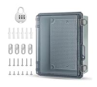 Dhqkqg Caja de Derivación, Caja Estanca Exterior con Cubierta Transparente y Cerradura, ABS Caja Estanca Exterior Electrica Montada en Ssuperficie, Caja de Conexiones Impermeable IP65, 220x170x110mm