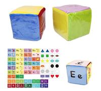 Dhqkqg Dados De Bolsillo, 2 Cubos De Espuma, Dados Grandes con Bolsillos Transparentes, Dados De Juego con 48 Tarjeta, para Juguetes Educativos, EnseñAr Juegos Interactivos, Herramientas Educativas