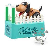 Dhqkqg Hucha Perro Come Monedas, Hucha de Juguete de Perro, Huchas de Perro Hambriento con Deglución Automática de Monedas, Regalo de Cumpleaños para Niños y Adultos (Batería No Incluida)