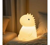 Dhqkqg Luz Nocturna Infantil, Dinosaurio Lampara Bebe Noche, Silicona Luz Quitamiedos Infantil, Tactil Luz Bebe Nocturna, 7 Colores, USB Recargable, Deco Habitacion, Regalos para Niñas Niños