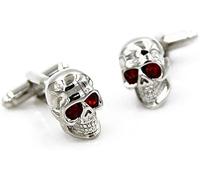 DHRH Gemelos Personalizados para Hombres Clips de Corbata con Caja, Camisa de Negocios con Forma de Calavera, Gemelos, Gemelos, Regalos, Padre, Abuelo, papá