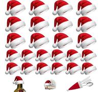 DHRUTI Mini Gorros de Navidad 24 Piezas Mini Sombreros de Papá Noel,Mini Sombrero de Navidad Porta Cubiertos Navideños Gorros de Piruleta,Sombreros Botellas de Vino,Para Decoración de Navidad (24pcs)