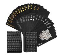 DHSBGWSX 1 baraja de naipes, naipes de plástico impermeable, juego de fiesta, fácil de llevar, ideal para parejas, reuniones familiares (negro)