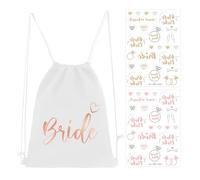 DHSBGWSX 1 bolso de novia, 2 pegatinas, accesorios para mujer, bolsa de cordón, accesorios de novia, accesorios de despedida de soltero, bolso de novia, Blanco, Talla única