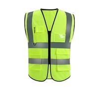 DHSBGWSX 1 chaleco de seguridad reflectante amarillo fluorescente con bolsillos chaleco de trabajo sin mangas para correr nocturno de bicicleta, amarillo, talla única, amarillo, talla única, talla
